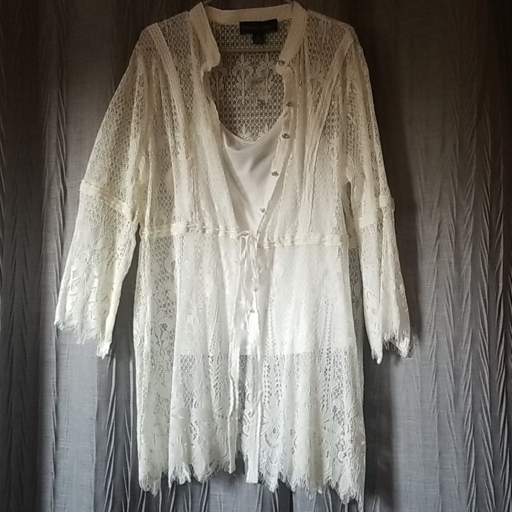 Colleen lopez camisole and crocheted jacket set